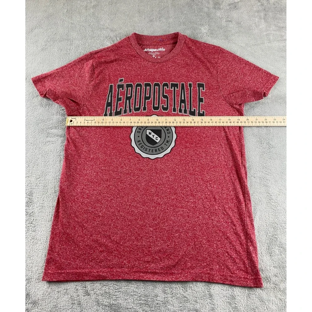 Aeropostale Mens Red Short Sleeve Graphic T Shirt Original Brand NYC Medium